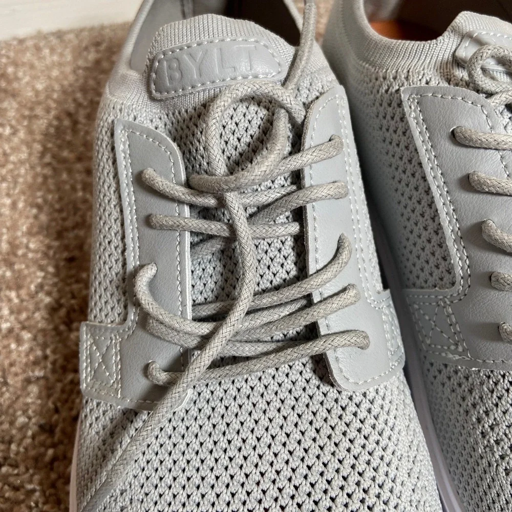 BYLT Lido Knit Sneakers Mens Size 10 Gray Low Top Lace-Up Casual Walking Shoes